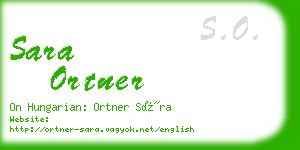 sara ortner business card